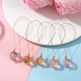 Подвесные украшения из стекла с золотистой металлической окантовкой, покрытые краской для выпечки, с латунными бусинами и проволокой из нержавеющей стали с нейлоновым покрытием для украшения сумок