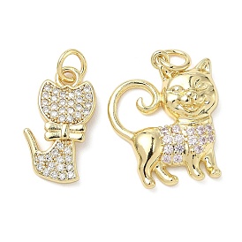 Латунные микро проложить кубического циркония подвески, без кадмия и без свинца, форма кошки, с целью перехода в кольце