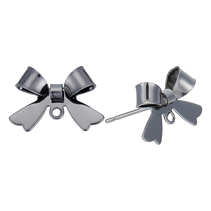 12 шт. латунные серьги-гвоздики, без никеля , бантом