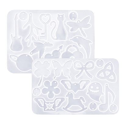 Pendants Food Grade Silicone Mold, Resin Casting Molds, for UV Resin, Epoxy Resin Craft Making