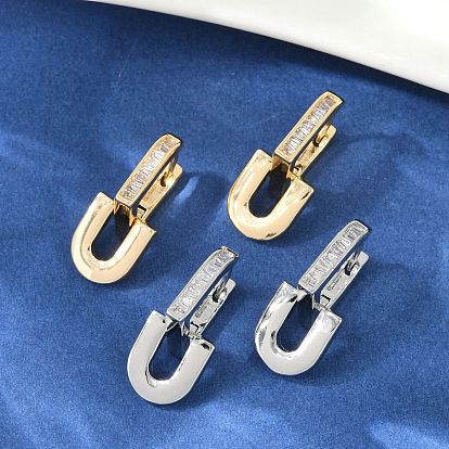 U-образные серьги-кольца из латуни с прозрачным кубическим цирконием