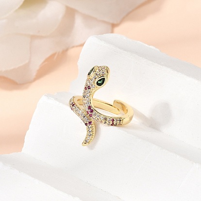 Открытые кольца манжеты из латуни с микропаве и кубическим цирконием, змея, стойки покрытие, без кадмия и без свинца, долговечный