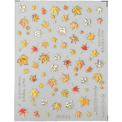 Наклейки для ногтей с рисунком кленового листа, самоклеящийся, для типсов ногтей наклейки украшения