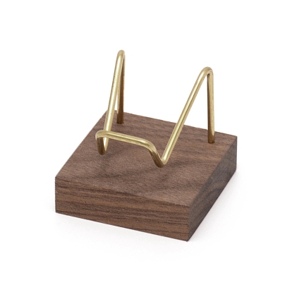 Wood  Mineral Crystal Displays, for Display Stands, with Brass Findings
