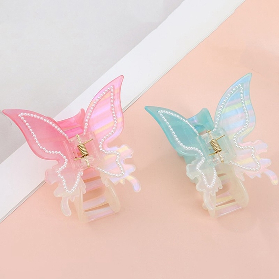 Заколки для волос с когтями из ацетата целлюлозы (смола), бабочка, аксессуары для волос для девочек или женщин