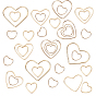 60Pcs 6 Style Brass Linking Rings, Long-Lasting Plated, Heart