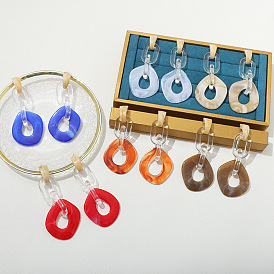 Акриловые овальные серьги-гвоздики