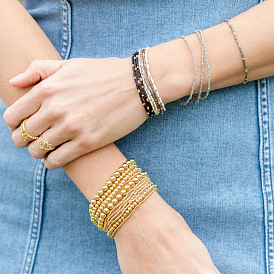 4шт. браслеты из стеклянного бисера и латуни, составные браслеты для женщин