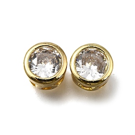 Латунные микропаве из прозрачного кубического циркония, круглые, долговечный, стойки покрытие, без свинца и без кадмия