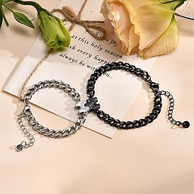 Stainless Steel Chain Bracelets, Simple Style Love Bracelets