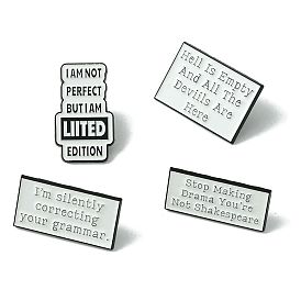 Black Alloy Brooches, Enamel Pins, for Backpack Cloth, Word