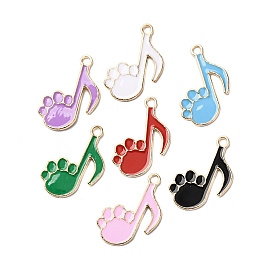 Подвески из эмали и сплава, кошачий коготь с подвесками в виде музыкальных нот, золотые