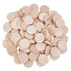 Неокрашенные деревянные кабошоны, плоско-круглые