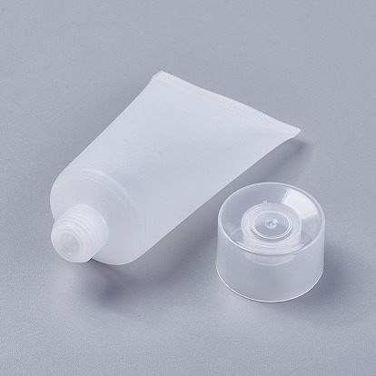 PE Plastic Squeeze Bottle, with PP Plastic Lid, Makeup Hoses, Facial Cleanser Tube, Face Cream Container, Portable Travel Refillable Bottle
