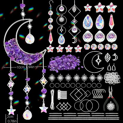 300Pcs Iron & Brass Crystal Glass Sun Catcher Pendant, Rainbow Maker, DIY Garden & Home Decoration