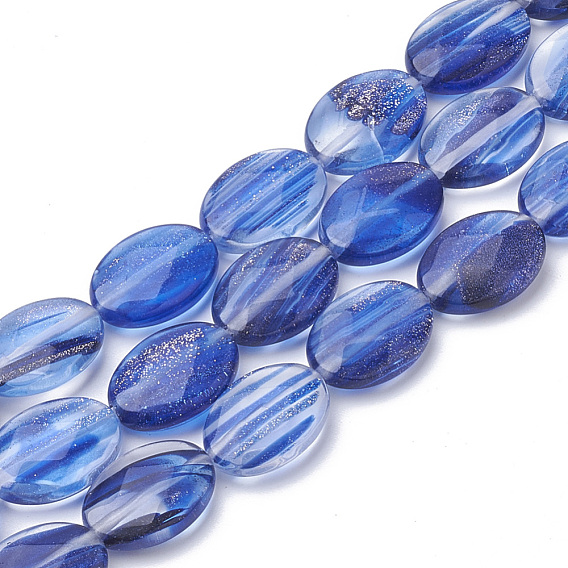 Природные Rutilated кварцевые нити бисера, овальные