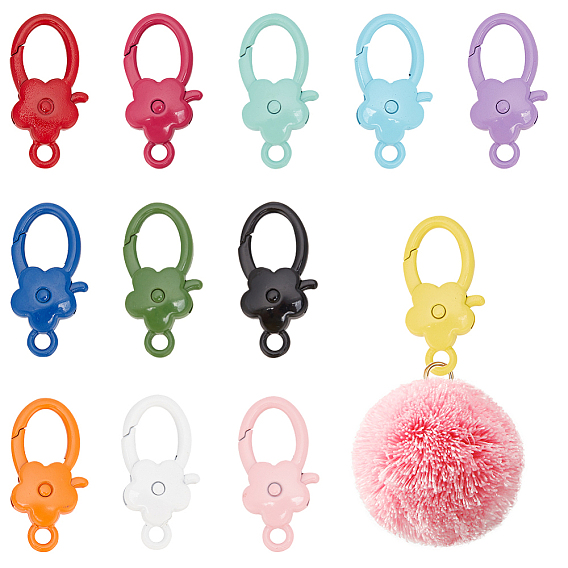 12 шт. 12 цвета окрашенные цветочные застежки-клешни из цинкового сплава