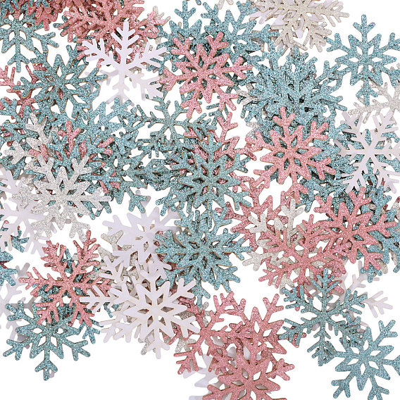 320шт. 4 цвета рождественские снежинки бумажные конфетти, для украшения праздничного стола и стен