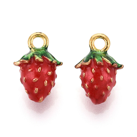 Fruit Alloy Enamel Charms, Golden