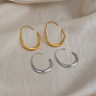304 boucles d'oreilles pendantes en forme de larme en acier inoxydable, placage sous vide pvd