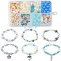 Набор для самостоятельного изготовления браслета из натуральных морских ракушек, Эластичные браслеты из синтетического магнезита и бирюзы с подвесками из сплава