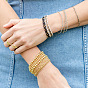 4шт. браслеты из стеклянного бисера и латуни, составные браслеты для женщин