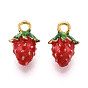 Fruit Alloy Enamel Charms, Golden