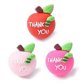 Мультяшное двухстороннее яблоко со словом спасибо силиконовые бусины, фокусные бусы