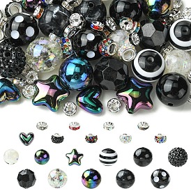 Ювелирные изделия, включая акрил, смолу, пластик и АБС-пластик, имитацию жемчужных бусин., Разделительные бусины из полимерной глины и латуни со стразами.