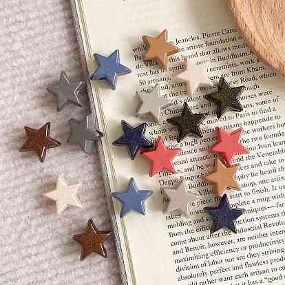 Непрозрачный акрил европейского бисера, бусины с большим отверстием, звезда