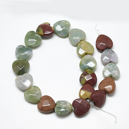 Natural Indian Agate Beads Strands, Faceted, Heart