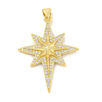 Покрытие стойки латунь микропаве прозрачные подвески из кубического циркония, долговечный, без свинца и без кадмия, звезда