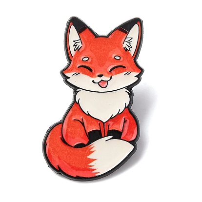 Булавки с лисьей эмалью, булавки для лацканов из сплава для одежды рюкзака, чёрные