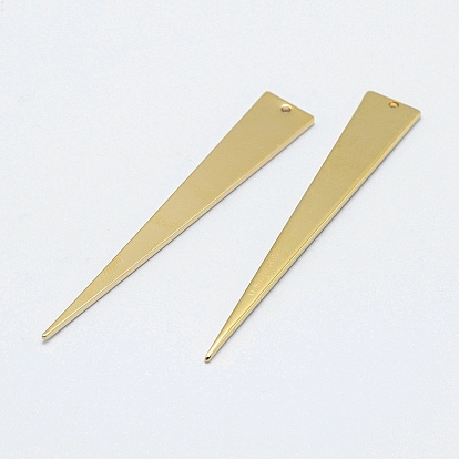 Латунные большие кулоны, долговечный, реальный 18 k позолоченный, без свинца и без никеля , треугольные