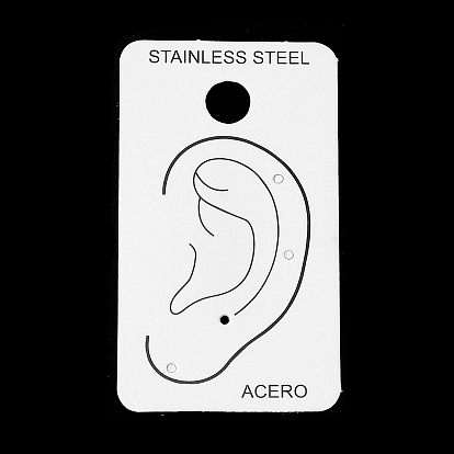 Бумажные карты дисплей ювелирных изделий, карточки для демонстрации сережек с отверстием для подвешивания, прямоугольник с отпечатком ушка