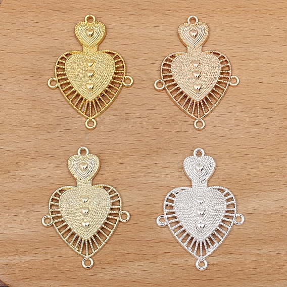Alloy Chandelier Componement Links, Double Heart