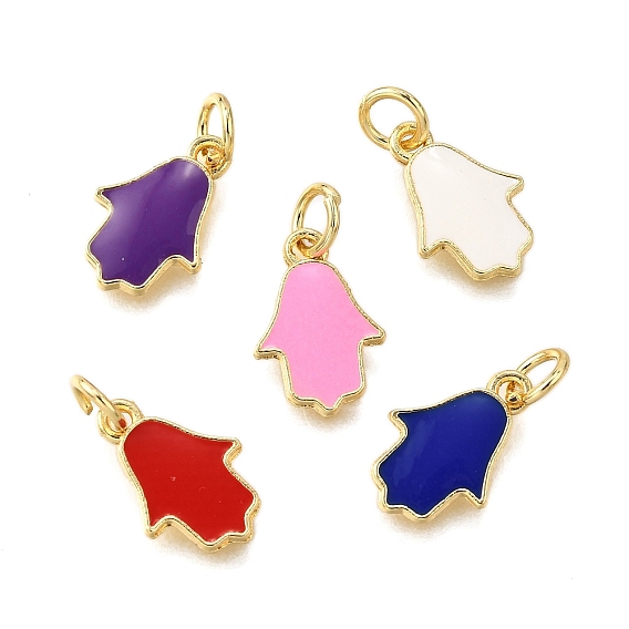 Латунь эмаль прелести, с целью перехода в кольце, хамса рука/рука мириам очарование, стойки покрытие, без кадмия и без свинца, долговечный, золотые