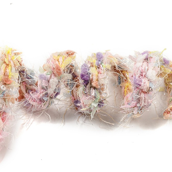 Кружевная отделка из полиэстера крючком, вязанный декор с отделкой пайетками ПВХ, для одежды свадебное платье