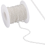20M Brass Twisted Chains, Curb Chains, Soldered, with Spool, Lead Free & Cadmium Free