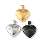 316 подвески из нержавеющей стали Locket, подвеска в виде сердца со словом "te amo", с 304 защелкой из нержавеющей стали на поручнях