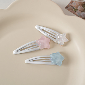 Glitter Star Hair Clip Set for Girls - Cute and Sweet Side BB Clips with Millennium Y2K Style