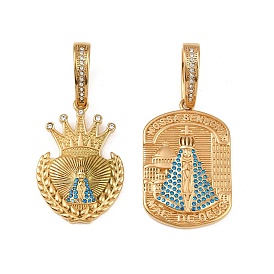 304 из нержавеющей стали с горный хрусталь подвески, Носа-Сеньора-Апаресида, ионное покрытие (ip)