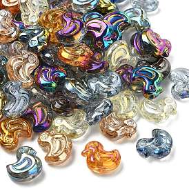 100шт гальванические прозрачные стеклянные бусины, утка