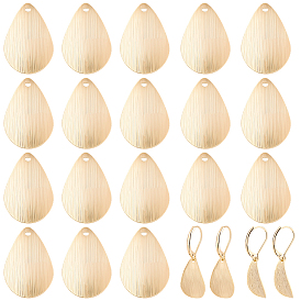 30Pcs Brass Charms, Teardrop
