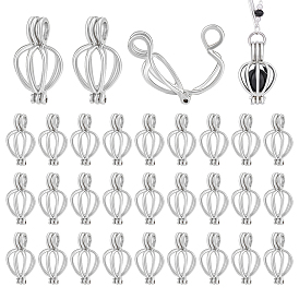 30 шт. подвески из полого сплава с бусинами, прелести круглой клетки