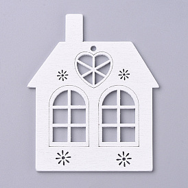 Большие подвески из натурального дерева тополь, окрашеные, на Рождество, дом