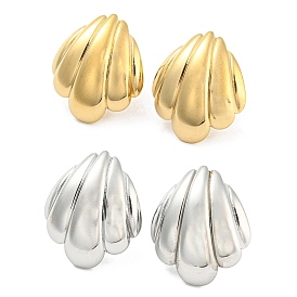 304 Stainless Steel Stud Earring for Women, Shell Shape