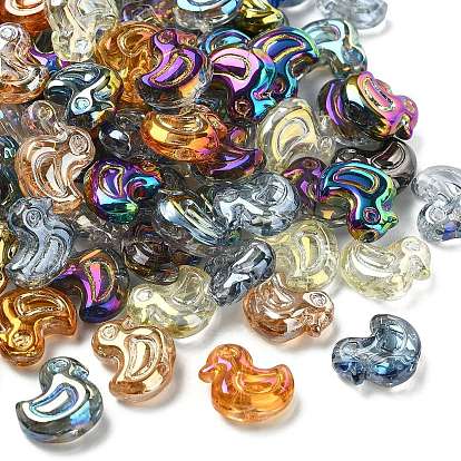 100шт гальванические прозрачные стеклянные бусины, утка