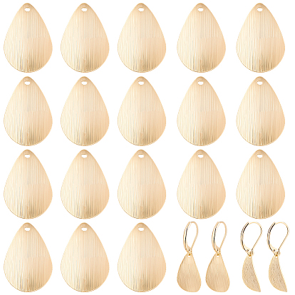 30Pcs Brass Charms, Teardrop