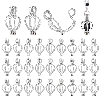 30 шт. подвески из полого сплава с бусинами, прелести круглой клетки